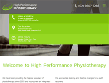 Tablet Screenshot of highperformancephysio.com.au